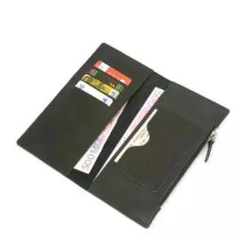 Кошелек, магнит, 2 отдела для купюр, 1 для монет, 5 для карт, черный шора