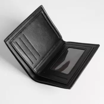 Кошелек мужской, черный,кожзам