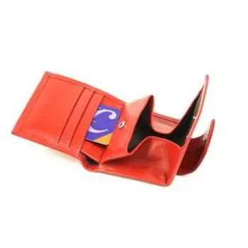 Кошелек н/к, клапан, карманов 3, отд.д/монет 1, отделов 1, цвет красный матовый Пр906