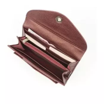 Кошелек н/к, кнопка, карманов 4, отд.д/монет 2, отделов 5, цвет бордо металлик