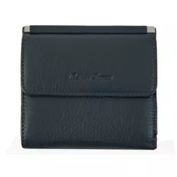 Кошелек на кнопке, отдел для карт(6)/монет/купюр, цвет синий 11х10х2см