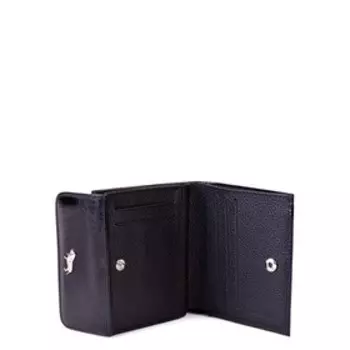 Кошелек на кнопке, отдел для монет/купюр/карт, цвет черный 10,5х1,5х9см