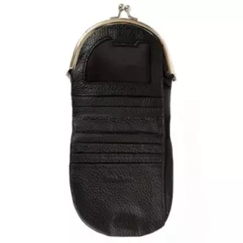 Кошелек на магните, отдел для карт(7)/купюр/монет, цвет черный 13х12х2см