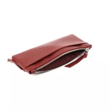 Кошелек на молнии, н/к, красный флотер