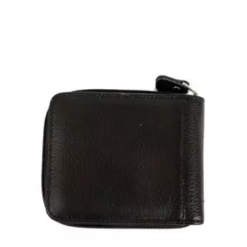 Кошелек на молнии, отдел для карт(5)/монет(молния)/купюр(2), цвет черный