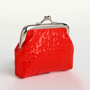 Кошелёк-монетница на фермуаре, 91.56.5 см, глянцевый, красный