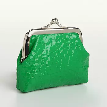 Кошелёк-монетница на фермуаре, 91.56.5 см, глянцевый, зелёный