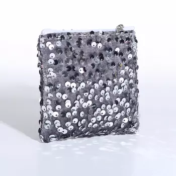 Кошелёк монетница на молнии, цвет серебряный