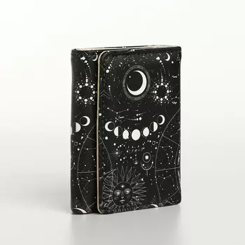 Кошелёк женский на кнопке, 10.52.58.5 см, чёрный/белый