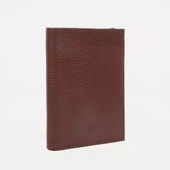 Кошелёк без застёжки, отдел для паспорта, цвет коричневый