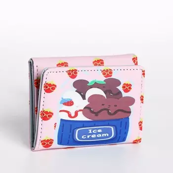 Кошелёк детский на кнопке, цвет розовый