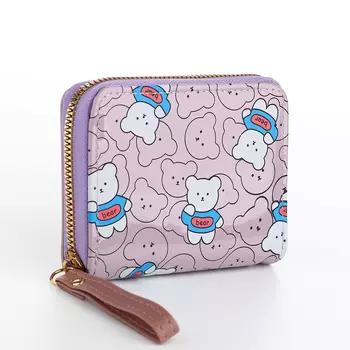 Кошелёк на молнии, цвет сиреневый