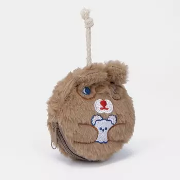 Кошелёк-ключница на молнии, цвет коричневый