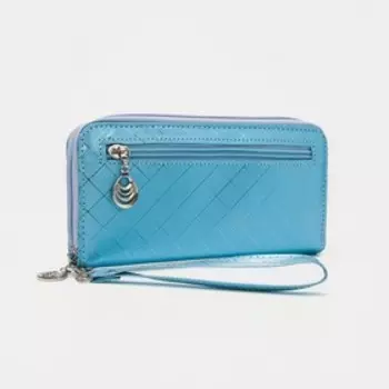 Кошелёк молнии, с ручкой, с ручкой, с ручкой, цвет голубой