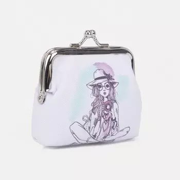 Кошелёк на фермуаре, цвет белый