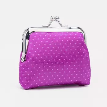 Кошелёк-монетница на фермуаре, 91.57 см, в горошек, фиолетовый
