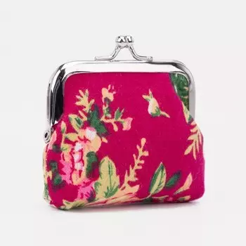 Кошелёк монетница на фермуаре, цвет фуксия