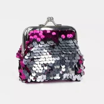 Кошелёк на фермуаре, цвет фуксия/белый