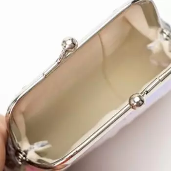 Кошелёк на фермуаре, цвет розовый/белый