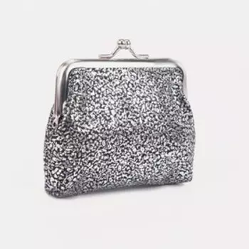 Кошелёк на фермуаре, цвет серебристый