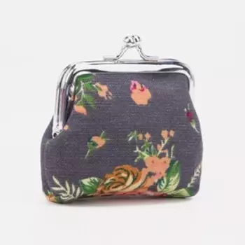 Кошелёк на фермуаре, цвет серый