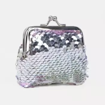 Кошелёк на фермуаре, цвет сиреневый/серебряный