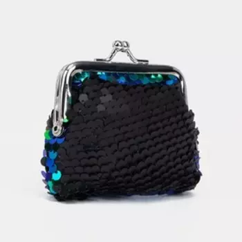 Кошелёк на фермуаре, цвет зелёный/серебристый