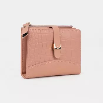 Кошелёк на кнопке, цвет бежево-розовый