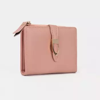 Кошелёк женский на кнопке, цвет бежево-розовый