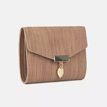 Кошелёк женский на кнопке, цвет бежевый