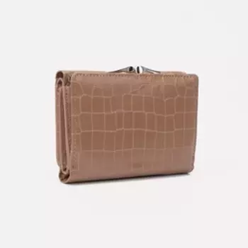 Кошелёк на кнопке, цвет бежевый