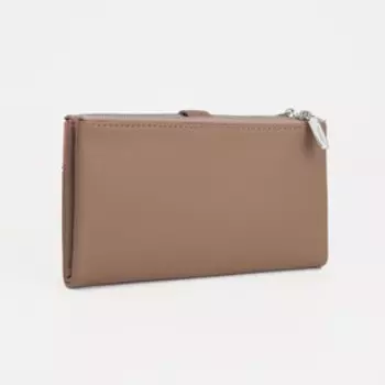 Кошелёк женский на кнопке, цвет бежевый