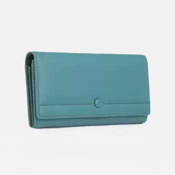 Кошелёк женский на кнопке, цвет бирюзовый