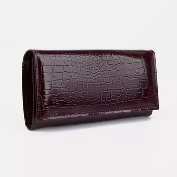 Кошелёк женский на кнопке, 192.78.2 см, с текстурой, бордовый