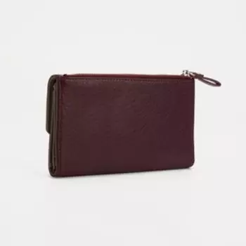 Кошелёк на кнопке, цвет бордовый/серый