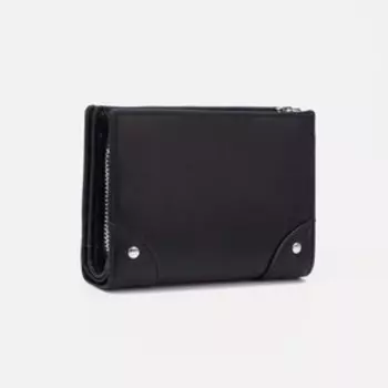 Кошелёк на кнопке, цвет чёрный