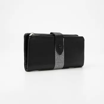 Кошелёк на кнопке, цвет чёрный