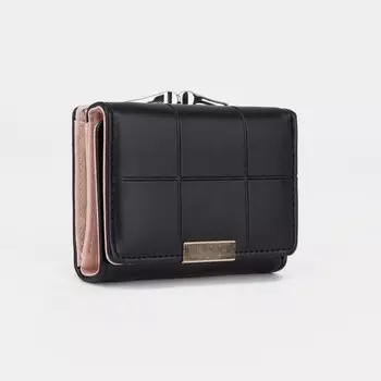 Кошелёк на кнопке, цвет чёрный