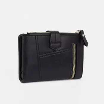 Кошелёк на кнопке, цвет чёрный