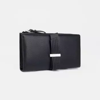 Кошелёк женский на кнопке, цвет чёрный