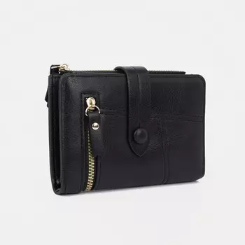 Кошелёк на кнопке, цвет чёрный