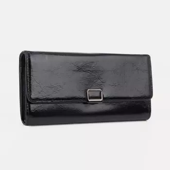Кошелёк женский на кнопке, цвет чёрный