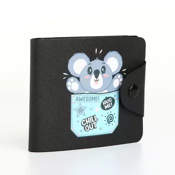 Кошелёк на кнопке, цвет чёрный