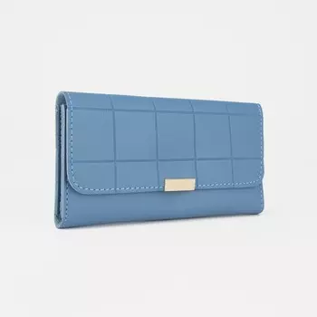 Кошелёк женский на кнопке, цвет голубой