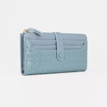 Кошелёк женский на кнопке, цвет голубой