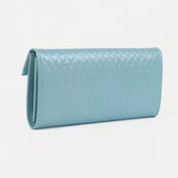 Кошелёк женский на кнопке TEXTURA, цвет голубой