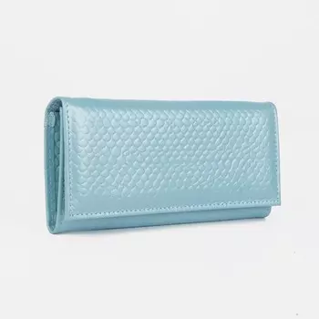 Кошелёк на кнопке, цвет голубой