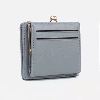 Кошелёк на кнопке, цвет голубой