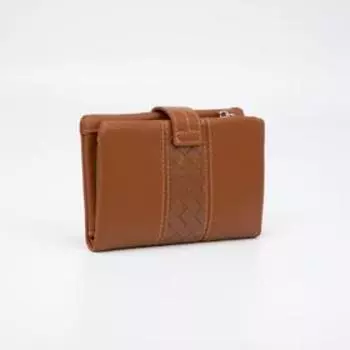 Кошелёк на кнопке, цвет коричневый