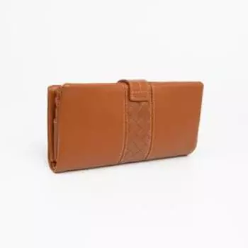 Кошелёк на кнопке, цвет коричневый